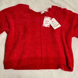 Red knitted sweater